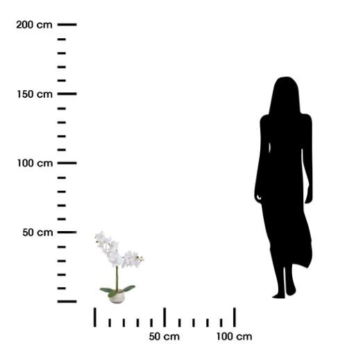 Sztuczna orchidea Clera jak żywa w nowoczesnej ceramicznej doniczce do salonu 52 cm Atmosphera