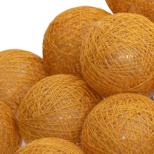 Cotton balls girlanda świetlna LED Atmosphera żółta boho na baterie do pokoju dziecięcego 435 cm