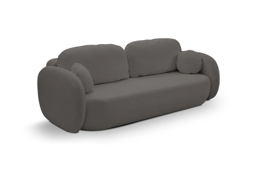 Sofa rozkładana Salby antracytowa 3 osobowa z funkcją spania i pojemnikiem do salonu