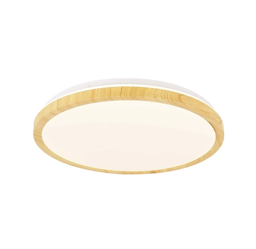 Plafon LED Gandava 38cm biało-drewniany nowoczesny plafon do salonu i sypialni 4000K