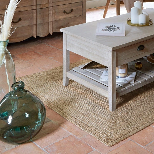 Atmosphera dywan jutowy boho do salonu 120x170 naturalny prostokątny dywan z juty