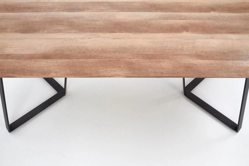 Stół do jadalni Gary loftowy nierozkładany orzech rustykalny czarne nogi 180x90 cm