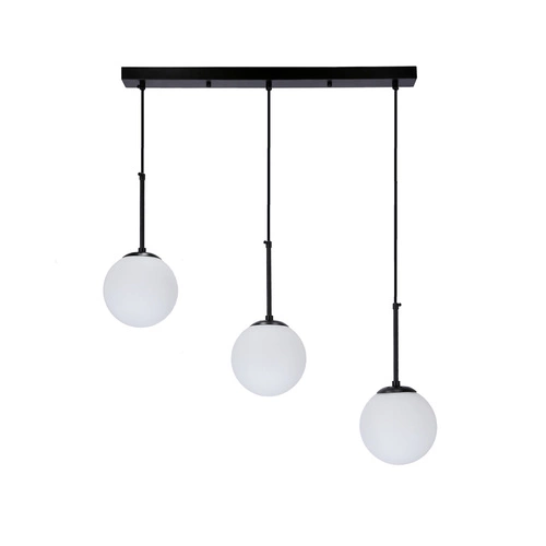 Lampa wisząca Pompei czarny 3x40W E27  klosz biały