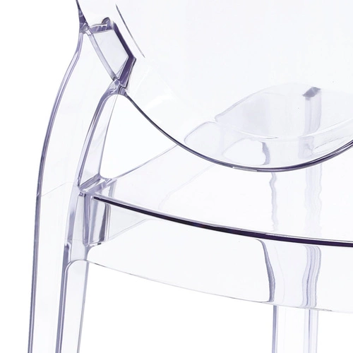 Krzesło transparentne Mia Intesi do jadalni nowoczesne sztaplowane z tworzywa glamour