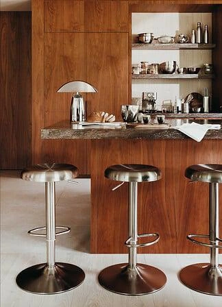 Hoker Ilsa metalowy srebrny do kuchni industrialny bez oparcia