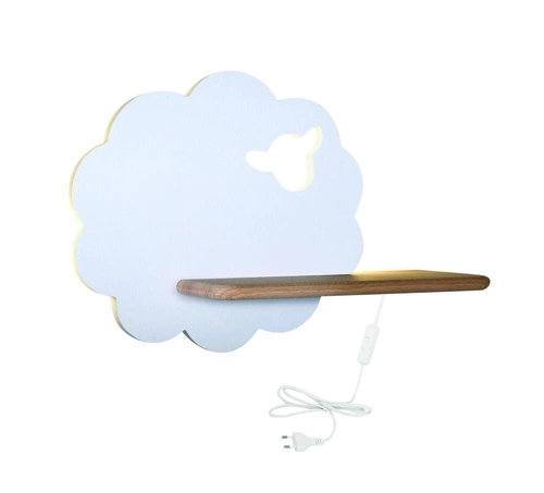 Kinkiet ścienny LED Sheep biały klasyczny do pokoju dziecięcego z drewna 5W 4000K