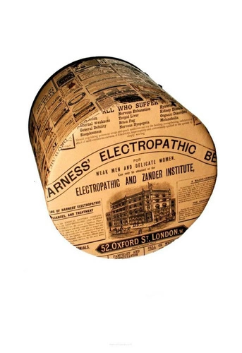 Pufa okrągła The Times Intesi nowoczesna multikolor do salonu lub sypialni tapicerowana 40 cm