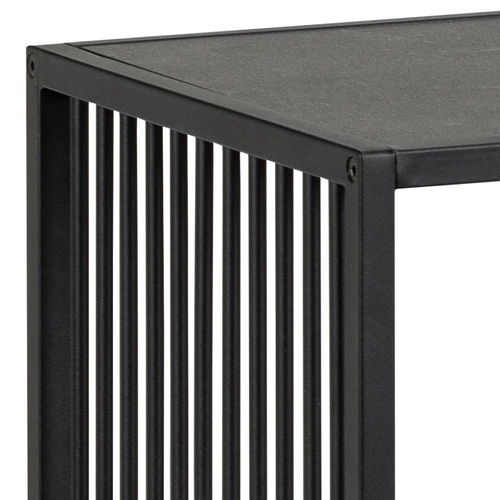 Regał na książki do salonu Strington niski czarny metalowy loftowy 120 cm Actona