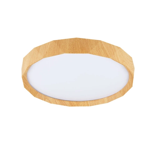 Plafon Cadix biały+drewniany 24W  LED 38,5 cm klosz biały