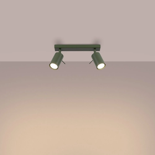 Plafon sufitowy nowoczesny RING 2 zielony oliwkowy stalowy do salonu i sypialni SOLLUX