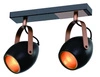 Lampa sufitowa Anica listwa czarny 2x40W  E14 odbłyśnik złoty