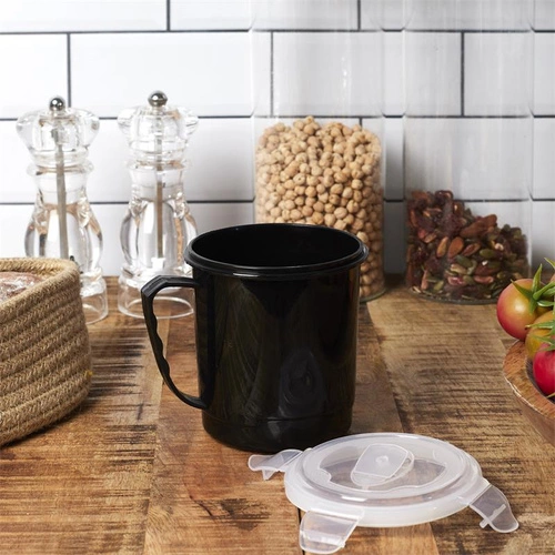 Kubek na zupę 630ml Intesi czarny lunchbox do pracy i szkoły do mikrofalówki i zmywarki