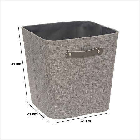 Pudełko materiałowe Ronda 31x31x31 cm szare z uchwytem do regału i garderoby 5five