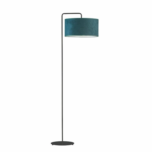 Lampa stojąca do salonu BOLIVIA zielona nowoczesna z welurowym abażurem glamour Lysne