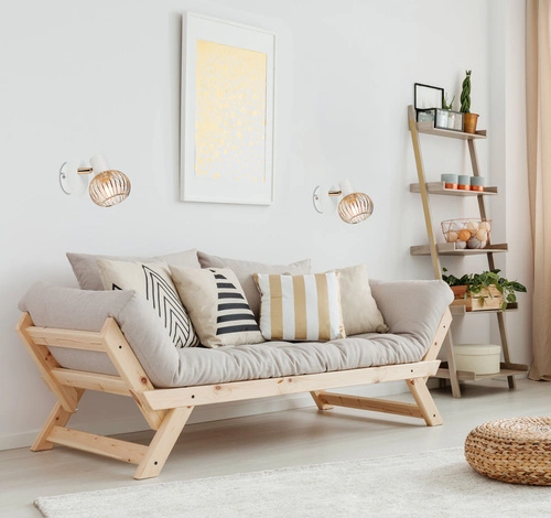 Kinkiet ścienny Oslo biały złoty szklany ażurowy regulowany do salonu i sypialni glamour