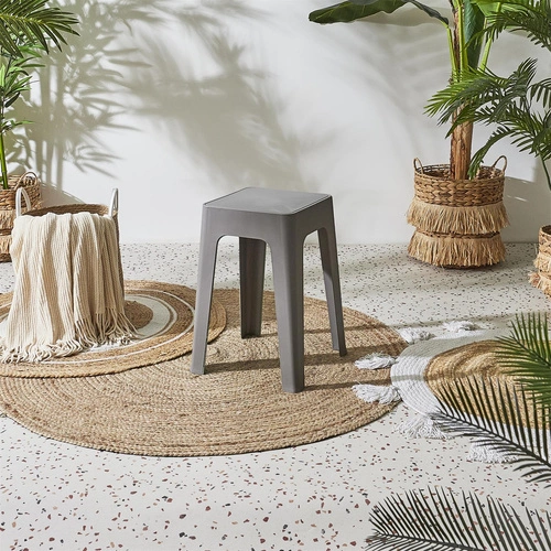 Stołek kuchenny Spectra szary nowoczesny z tworzywa do kuchni i łazienki Intesi 47 cm