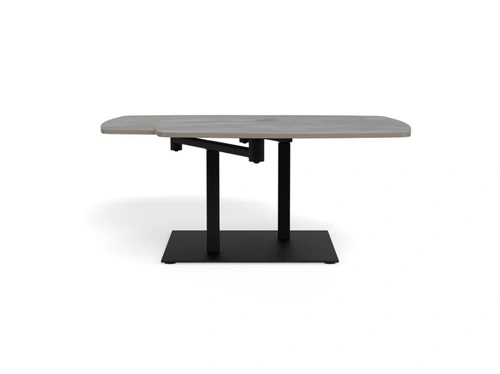 Stolik kawowy Carballo szary prostokątny loftowy z siedziskiem