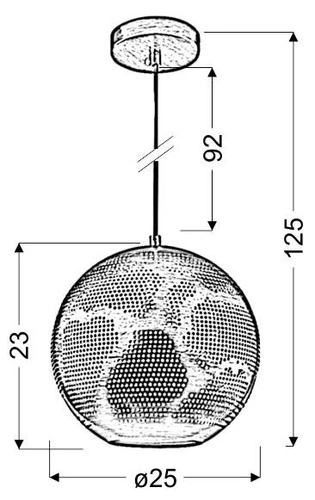 Lampa wisząca Sfinks 25 kula 1x60W E27 ażurowy brązowy
