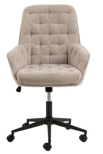 Erik Monza 60 beżowy fotel biurowy obrotowy z podłokietnikami pikowany nowoczesny Actona