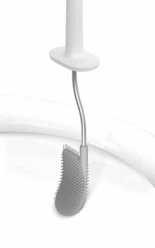 Silikonowa szczotka do wc Joseph Joseph Flex JJ biała stalowa do łazienki