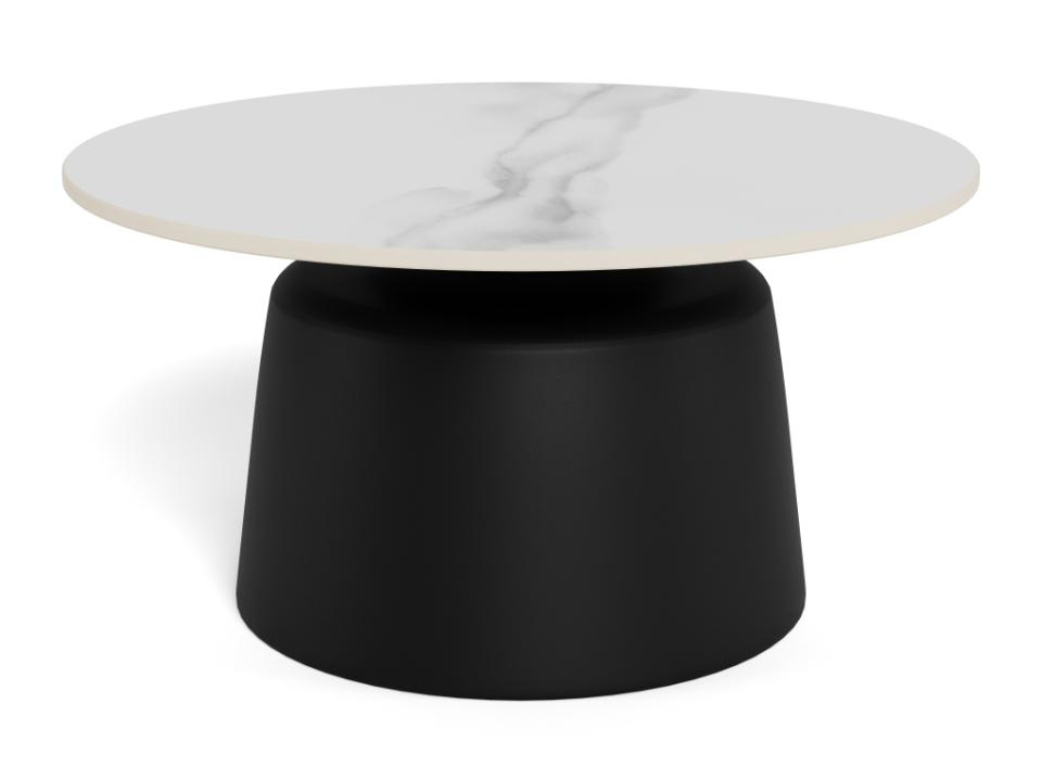 Stolik kawowy Santorini 70 cm okrągły biały ceramiczny do salonu