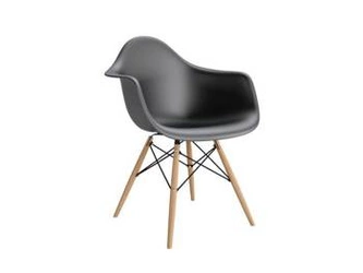 Krzesło do jadalni P018W PP czarne inspirowane DAW nowoczesne z podłokietnikami D2.DESIGN