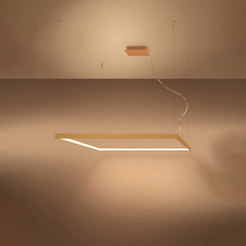 Nowoczesny złoty żyrandol LED Nelya L do salonu i jadalni 110 cm Thoro