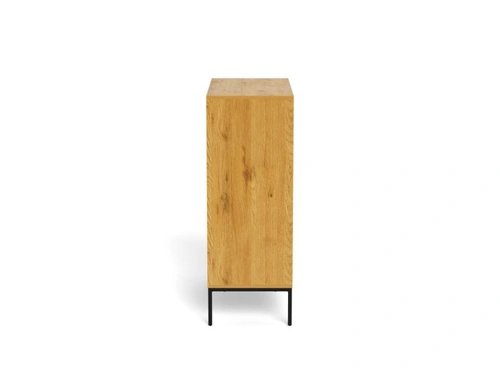 Komoda Palmdale dąb naturalny czarna nowoczesna 3 szuflady 80 cm
