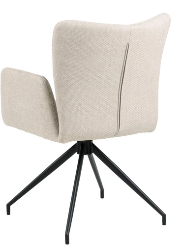 Krzesło do jadalni Laura Actona tapicerowane beżowe obrotowe z podłokietnikami nowoczesne