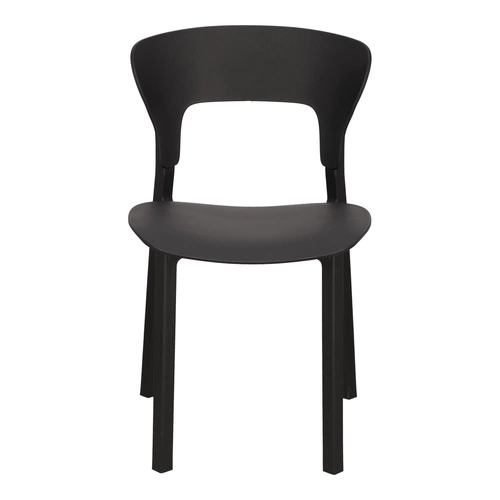 Krzesło Kabru czarne Intesi nowoczesne krzesło do jadalni i ogrodu z tworzywa łatwe w czyszczeniu