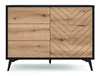 Komoda Fargo 104 cm z szufladami w jodełkę, skandynawska komoda do salonu na nóżkach