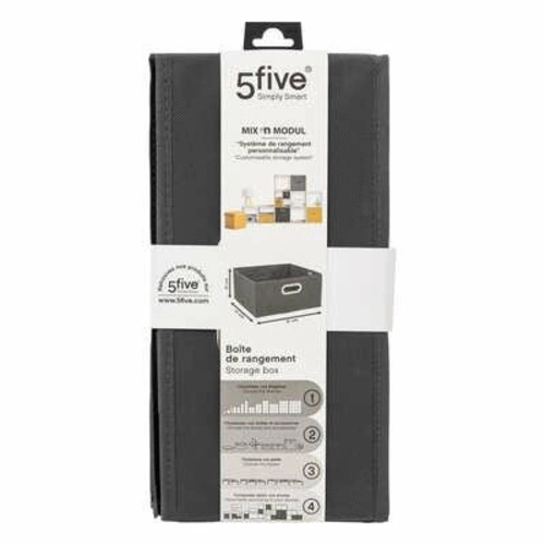 Składane pudełko materiałowe 31x15 cm do regału z uchwytem 5five simply smart szare