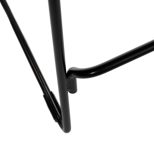 Hoker Dill High czarny z oparciem, metalowy, tapicerowany, do kuchni i wyspy, 75 cm Intesi