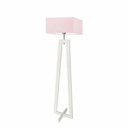Lampa podłogowa JAWA abażur jasny różowy stelaż biały