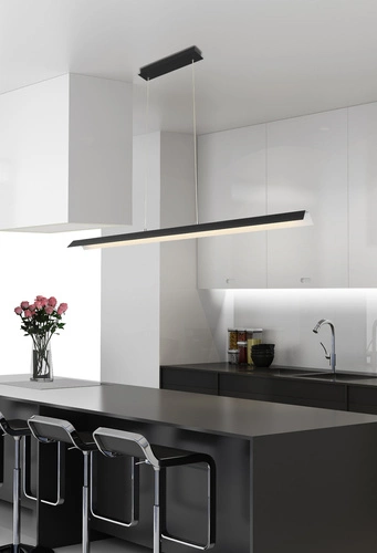 Lampa wisząca LED Kalamos czarna nowoczesna regulowana 123 cm do salonu nad wyspę