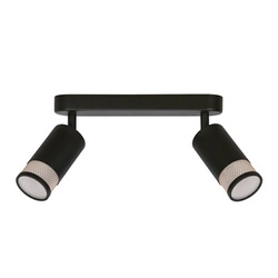 Nowoczesna lampa sufitowa Flin czarna regulowana do salonu kuchni lub nad stół 2-punktowa