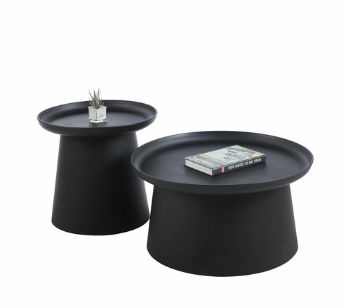 Stolik kawowy Xena okrągły 50 cm czarny nowoczesny do salonu Intesi polipropylen