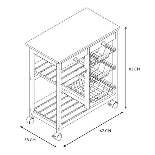 Wózek barek Troy czarny