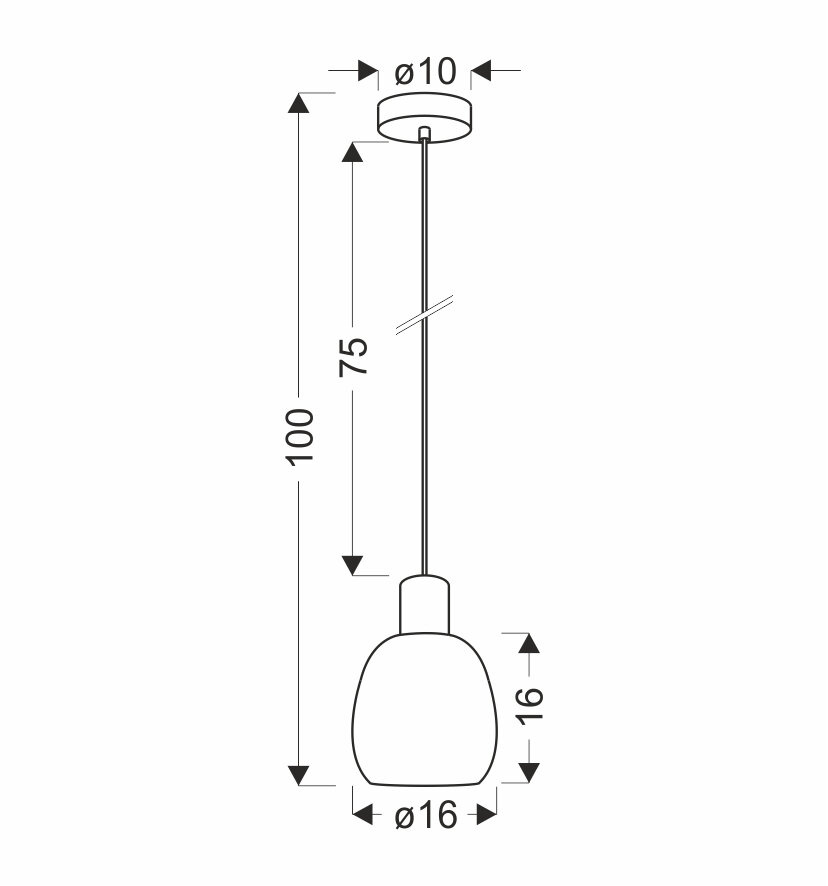 Lampa wisząca Udin small czarny 1x15W GU10 klosz szary