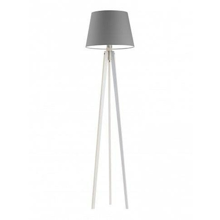 Lampa podłogowa CURACAO abażur szary stalowy stelaż biały