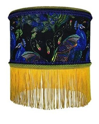 Lampa wisząca Carbonero N 3 boho welurowa z frędzlami 35cm do salonu Las Plumas