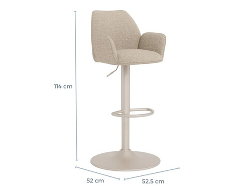 Hoker Glenda beżowy tapicerowany obrotowy z regulacją do kuchni