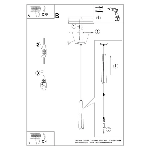Lampa wisząca PRYSM 1 biała nowoczesna do salonu i kuchni stalowa pojedyncza 120 cm