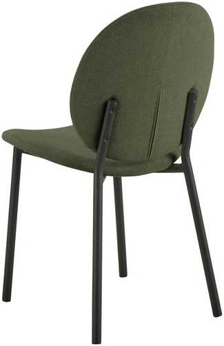 Krzesło Cliff zielone do jadalni nowoczesne tapicerowane na czarnych nogach