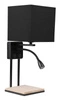 Kinkiet Theo lampa czarny 1x40W E14 + 2W  LED abażur czarny z włącznikami