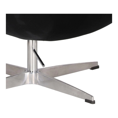 Fotel Jajo Egg czarny welur obrotowy do salonu nowoczesny glamour srebrna podstawa