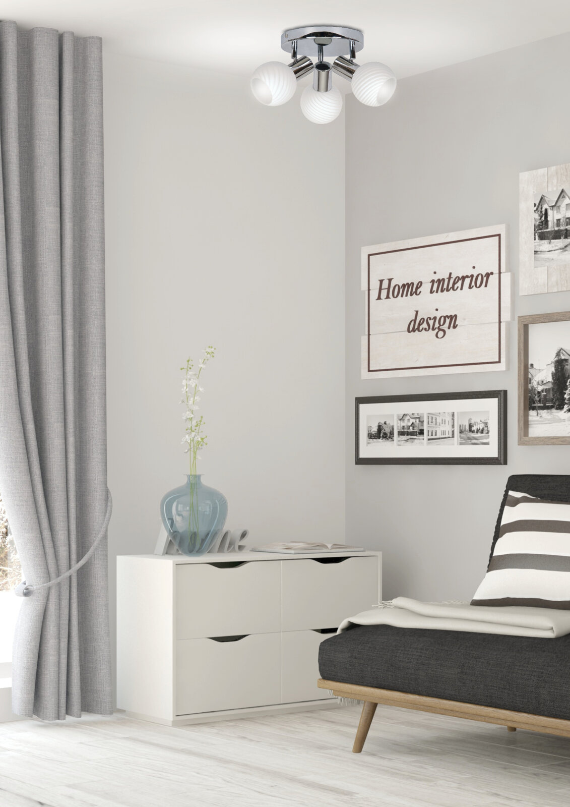 Lampa sufitowa Turno plafon 3x40W E14 chrom