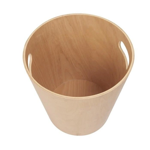 Kosz na śmieci drewniany Woodrow Umbra biały naturalny do kuchni i pokoju wielofunkcyjny