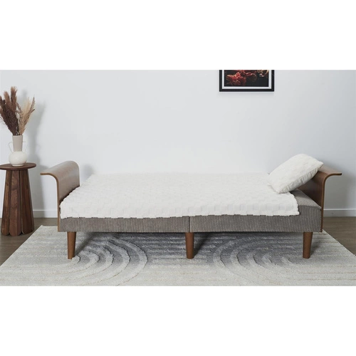 Sofa rozkładana Scott szara sztruksowa 3 osobowa z regulowanym oparciem do salonu Intesi