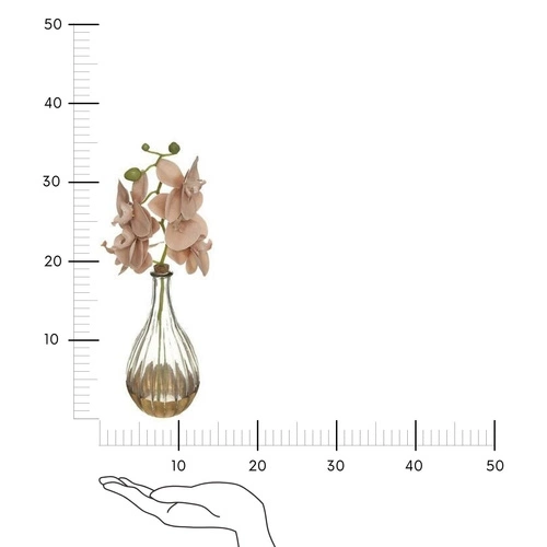 Sztuczny storczyk różowy Edi 40 cm w szklanym wazonie glamour do salonu Atmosphera